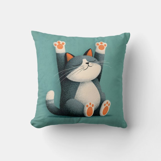 Professional Nap Taker Funny Sleeping Cat Throw Pillow (Front)