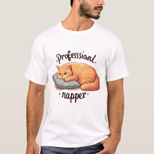 Professional Napper Cat Funny Lazy Cat Graphic  T-Shirt