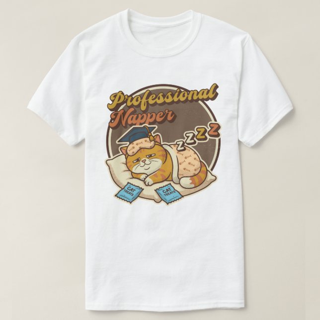 Professional Napper, Cat T-Shirt (Design Front)