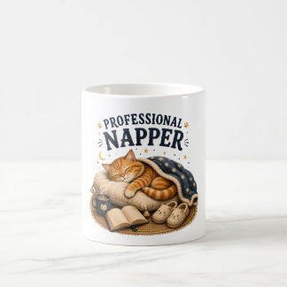 Professional Napper –Cute Sleeping Cat Cozy Design Coffee Mug