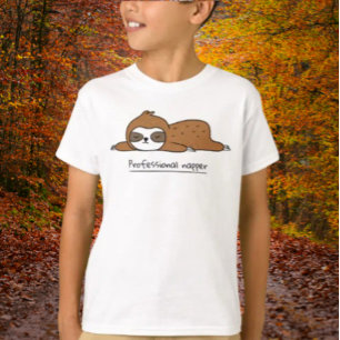 Professional Napper Sloth Cute Kids Shirt