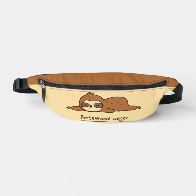 Professional Napper Sloth Funny Fanny Pack (Front)