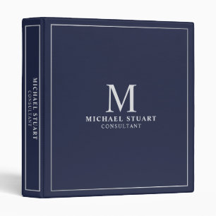 Professional Navy Blue and Silver Binder