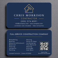 Professional Navy Gold Building Contractor QR code