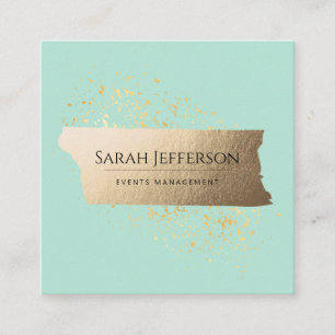 Professional Neo Mint Modern Elegant Minimalist Square Business Card