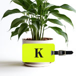 Professional Neon Chartreuse Yellow Monogram Name Luggage Tag<br><div class="desc">Monogrammed initial and also personal details like name,  address,  phone number and email all of which you can edit. Designed with attractive solid neon yellow colour background,  you can change the colour if you wish. Cool travel gift idea for him or her.</div>