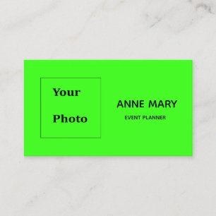 Professional Neon Green Colourful Photo Template Business Card