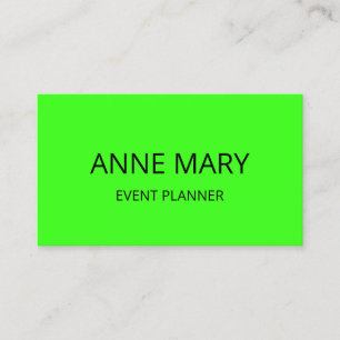 Professional Neon Green Elegant Colorful Bright Business Card