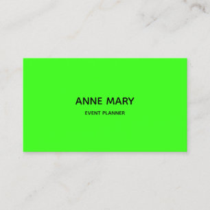 Professional Neon Green Modern Colorful Bright Business Card