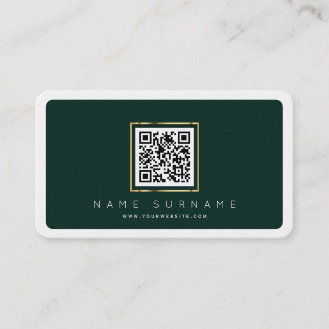Professional networking QR code modern barcode Bus Business Card (Front)
