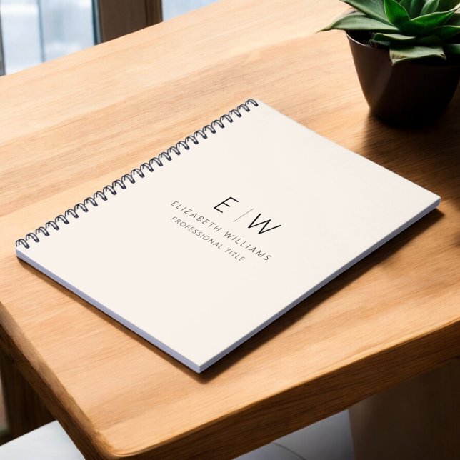 Professional Neutral Monogram Business Initial Notebook (Creator Uploaded)