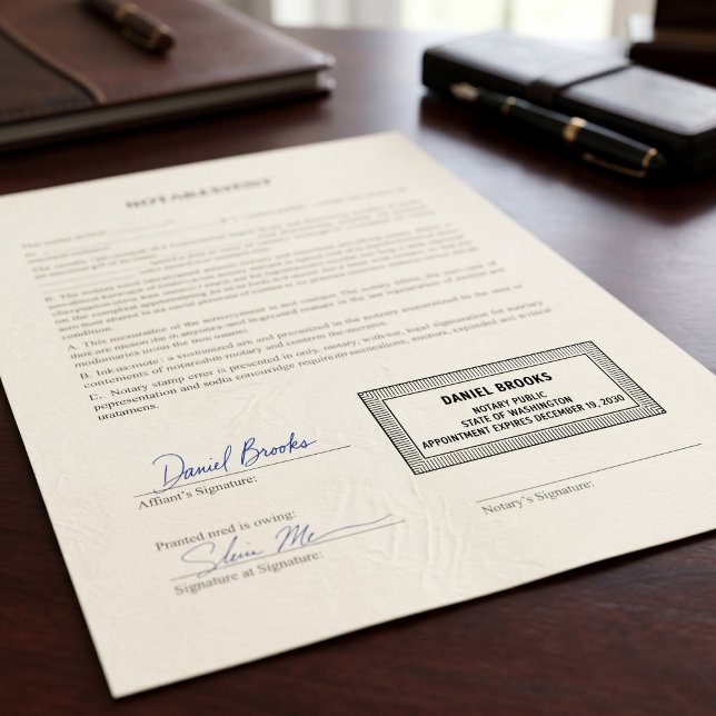 Professional Notary Public | Custom Name & Commiss Self-inking Stamp (Creator Uploaded)