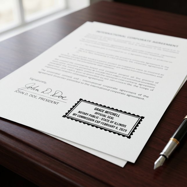 Professional Notary Public | Custom Name & Commiss Self-inking Stamp (Creator Uploaded)