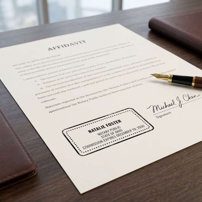 Professional Notary Public | Custom Name & Commiss Self-inking Stamp (Creator Uploaded)