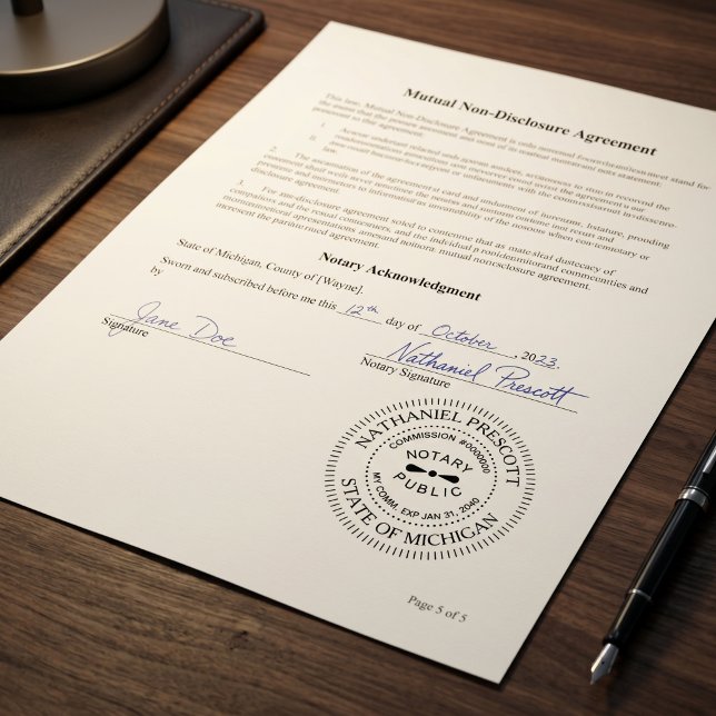 Professional Notary Public | Custom Name & Commiss Self-inking Stamp (Creator Uploaded)