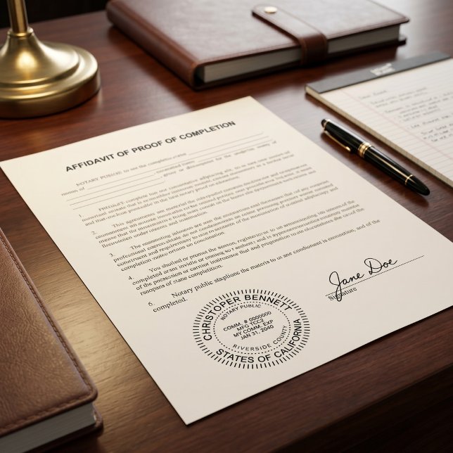 Professional Notary Public | Custom Name & Commiss Self-inking Stamp (Creator Uploaded)