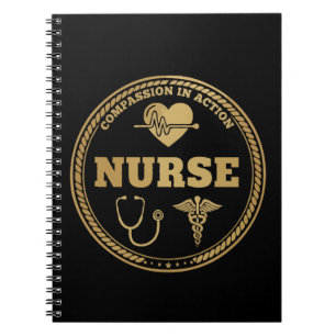 Professional Nurse Emblem Compassion in Action Notebook