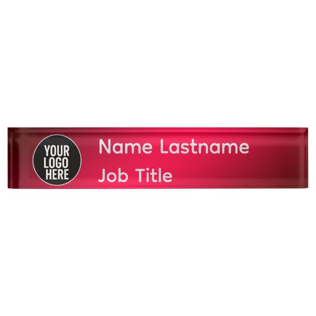 Professional Office Desk Nameplate with Logo Space (Front)