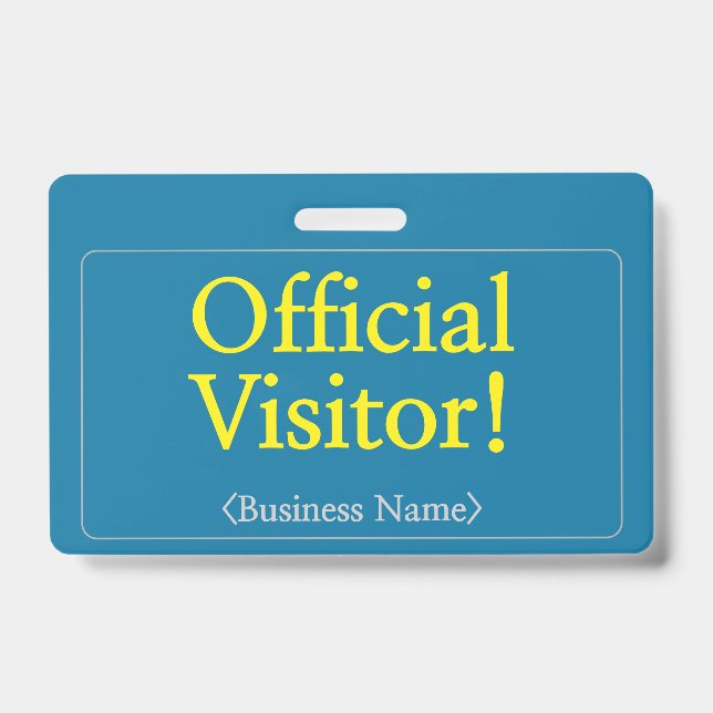 Professional "Official Visitor!" Badge (Front)