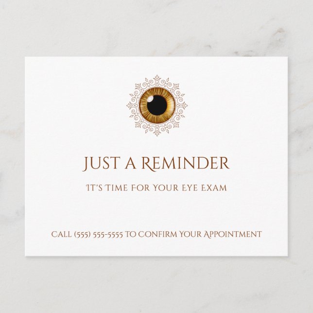 Professional Optometrist Appointment Brown Eye Postcard (Front)
