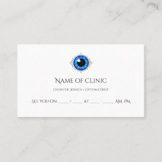 Professional Optometrist Blue Iris Eye Appointment Card