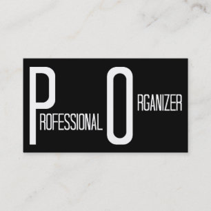 Professional Organizer Black Simple Business Card