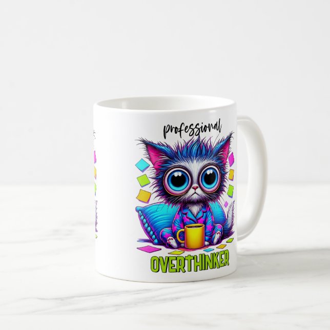 Professional overthinker coffee mug (Front Right)
