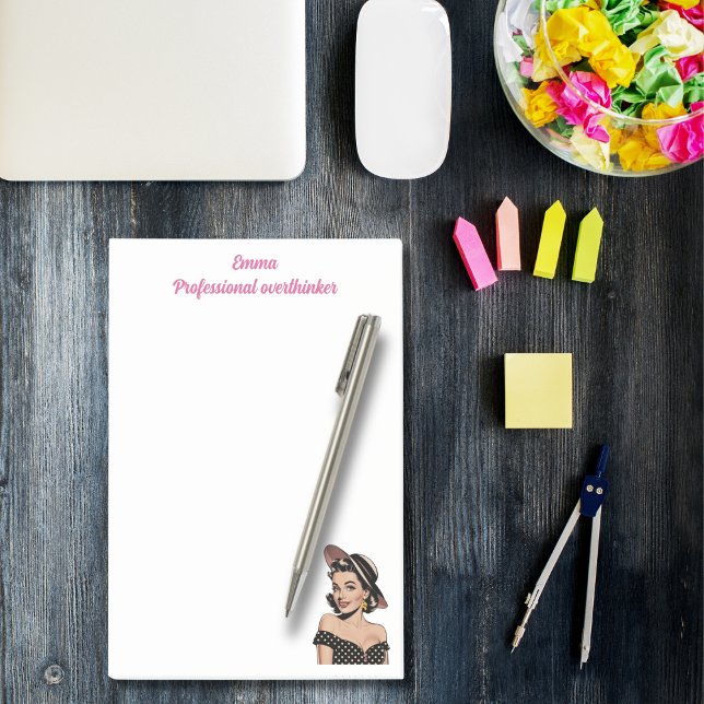 Professional overthinker,elegant,Pink Personalized Post-it Notes (Creator Uploaded)