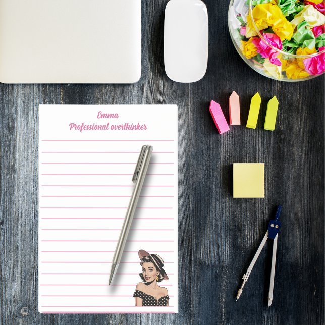 Professional overthinker,elegant,Pink Personalized Post-it Notes (Creator Uploaded)