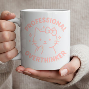 Professional Overthinker Funny Cat Overthinking  Coffee Mug