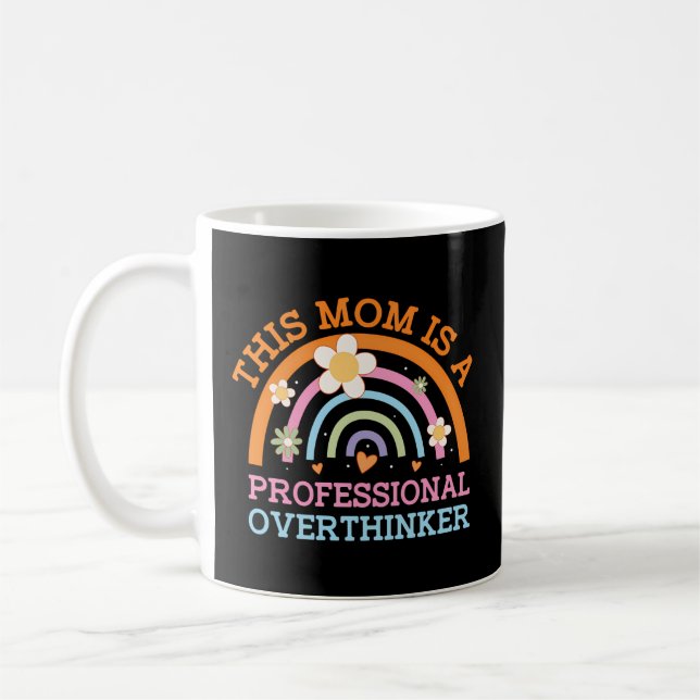 Professional Overthinker Mom Hobby Mother Pastime Coffee Mug (Left)