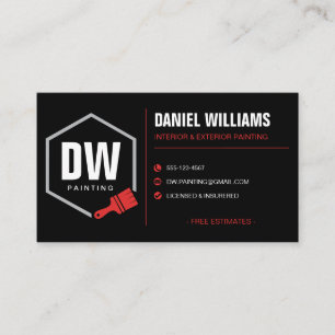Professional Painter Black Red Painting Services Business Card