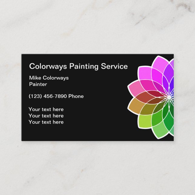 Professional Painter Colourful Design Business Card (Front)