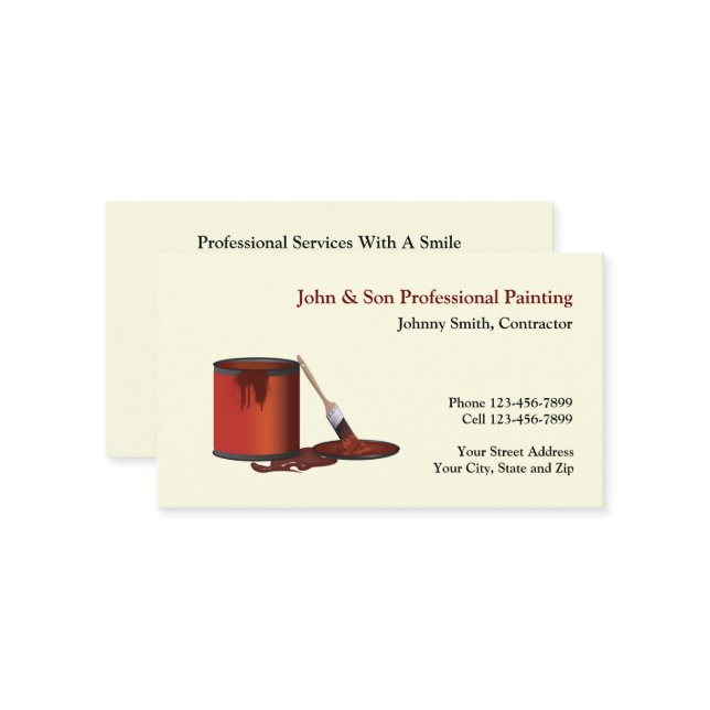Professional Painter Contractor Business Card (Front/Back In Situ)