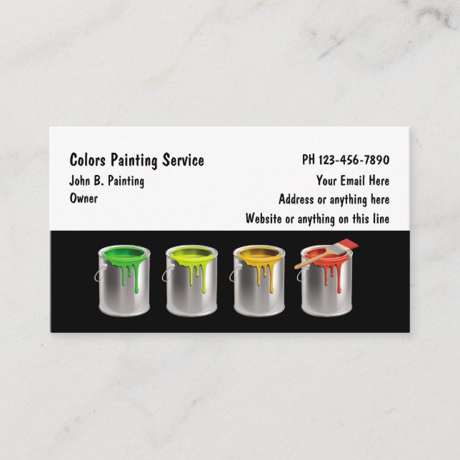 Professional Painter Modern Business Cards (Front)