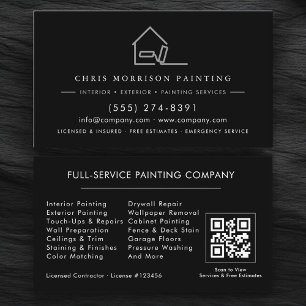 Professional Painting Service Contractor QR Code Business Card