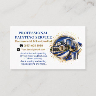 Professional Painting Service Modern House Painter Business Card