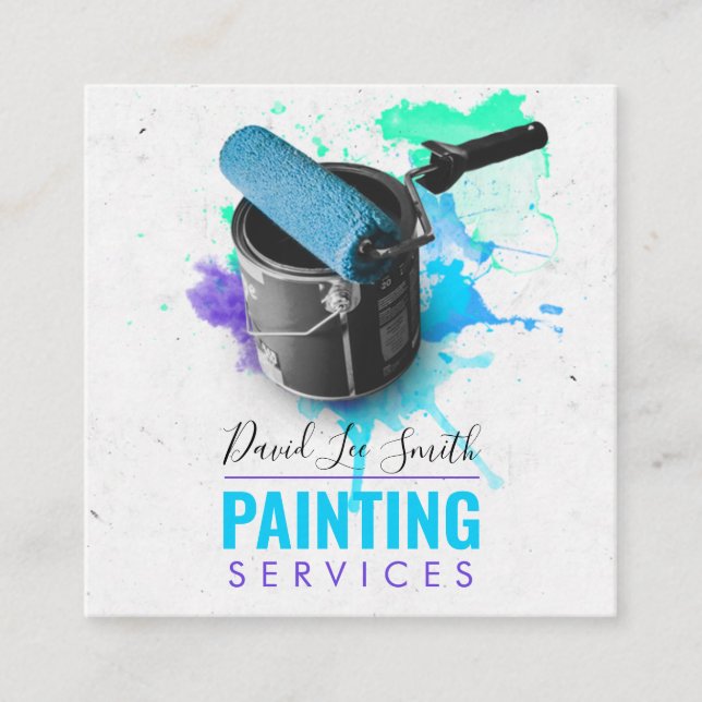 Professional Painting Service Square Business Card (Front)