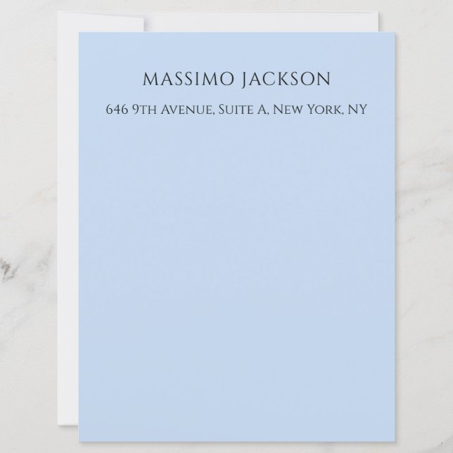 Professional pale blue modern minimalist name (Front)