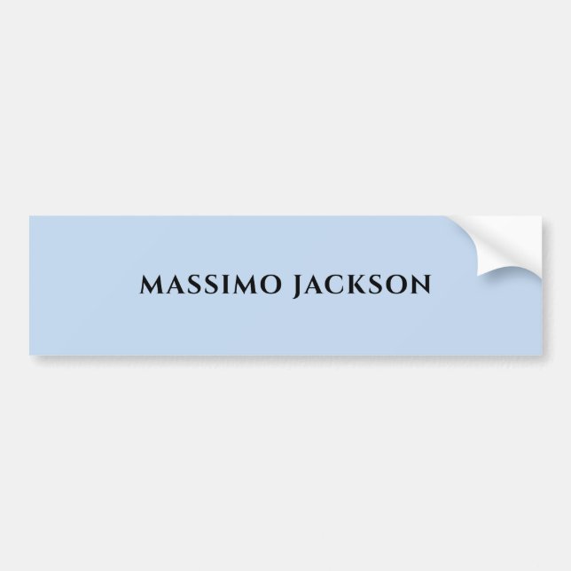 Professional pale blue modern minimalist name bumper sticker (Front)