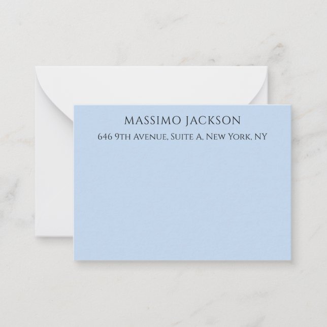 Professional pale blue modern minimalist name card (Front)