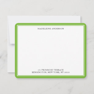 Professional Pear Green Double Border Flat Card