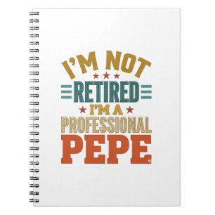 Professional Pepe Retirement Vintage Typography Sh Notebook