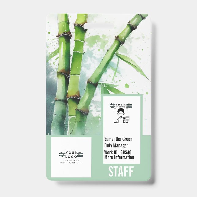 Professional Personalised security photo card  Badge (Front)