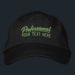 Professional Personalized Add Your Own Text  Embroidered Hat<br><div class="desc">Professional Personalized Add Your Own Text embroidered cap from Ricaso - Show off your business, your sense of humor and more. Simple, bold typography delivers the message instantly. This clean, text-focused style keeps the design modern and versatile while letting you change the text to suit your needs. It’s a unique...</div>