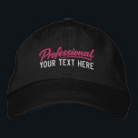 Professional Personalized Add Your Own Text  Embroidered Hat<br><div class="desc">Professional Personalized Add Your Own Text embroidered cap from Ricaso - Show off your business, your sense of humor and more. Simple, bold typography delivers the message instantly. This clean, text-focused style keeps the design modern and versatile while letting you change the text to suit your needs. It’s a unique...</div>