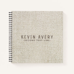Professional Personalized Beige Linen Texture Notebook