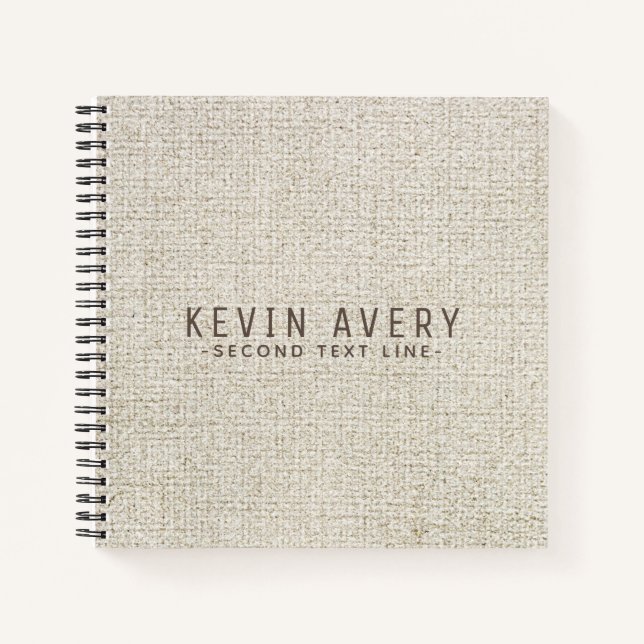 Professional Personalized Beige Linen Texture Notebook (Front)