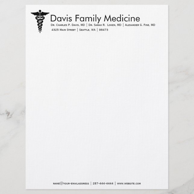 Professional Personalized Doctor's Stationery (Front)