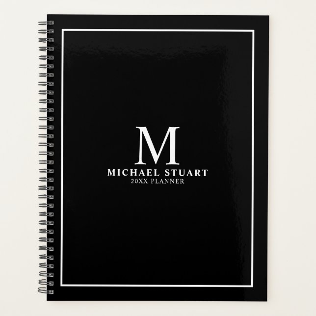 Professional Personalized Monogram and Name Planner (Front)